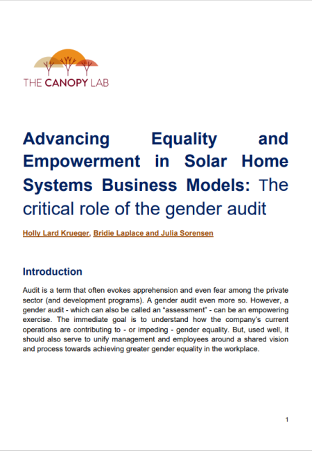 2021.08_Gender Audit_Solar Home Systems Business Models